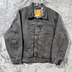 Levi's Premium Denim Gray Trucker Jacket Type 1 Pleated Cinch Back NWT Men's XL